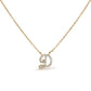 10K White Gold Diamond Accent "A" Initial Script Style Pendant Necklace