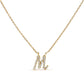 10K White Gold Diamond Accent "A" Initial Script Style Pendant Necklace