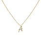 10K White Gold Diamond Accent "A" Initial Script Style Pendant Necklace