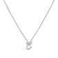 10K White Gold Diamond Accent "A" Initial Script Style Pendant Necklace