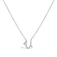 10K White Gold Diamond Accent "A" Initial Script Style Pendant Necklace