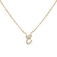 10K White Gold Diamond Accent "A" Initial Script Style Pendant Necklace