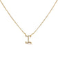 10K White Gold Diamond Accent "A" Initial Script Style Pendant Necklace