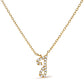 10K White Gold Diamond Accent "A" Initial Script Style Pendant Necklace