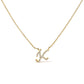 10K White Gold Diamond Accent "A" Initial Script Style Pendant Necklace