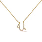 10K White Gold Diamond Accent "A" Initial Script Style Pendant Necklace