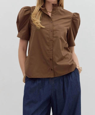 Entro - Short Sleeve Puff Sleeve Top