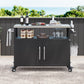 K&K 54.5 Inch Outdoor Kitchen Island with Stainless Steel Tabletop