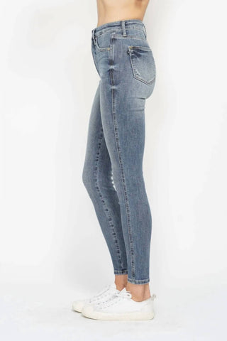 Judy Blue - Full Size Tummy Control Contrast Wash Skinny Jeans