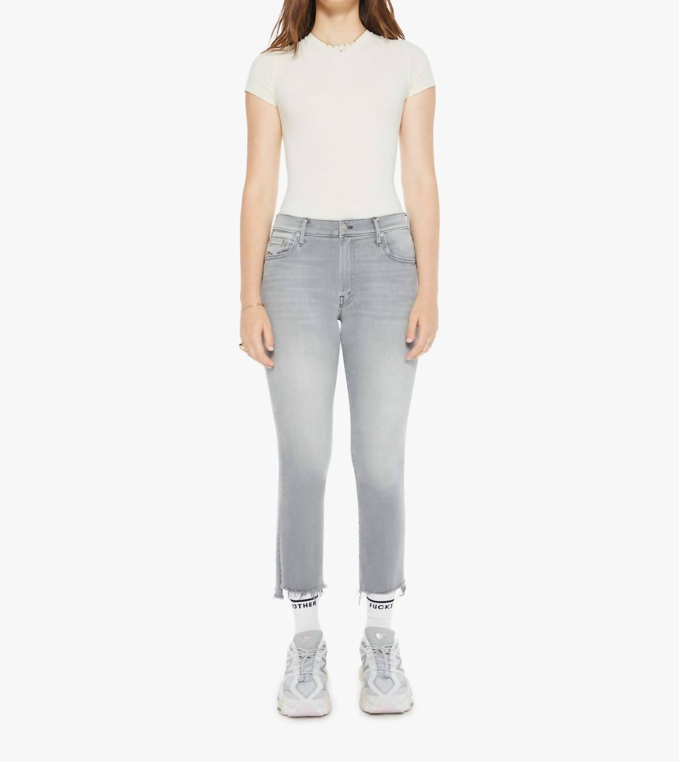 Mother - Insider Crop Step Fray Bootcut Ankle Jeans