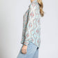 Apny - Geometric Button Down Blouse