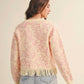 &Merci - Floral Fringed Sweater Cardigan
