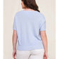 Allie Rose - Short Sleeve Dolman Pointelle Top - Plus