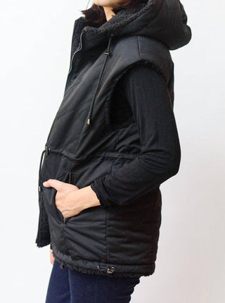 Jocelyn - Shearling Reversible Hooded Vest