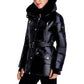 Michael Kors - Belted Faux Fur Collar Quilted Coat Jacket