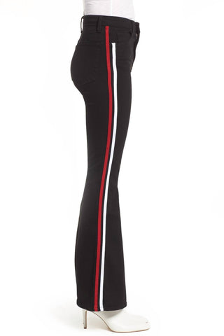 Topshop - Jamie Moto High Waisted Side Stripe Flare Jeans
