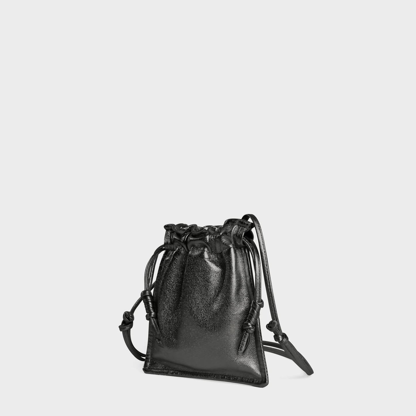 Lemiz - Women's Mini Bowie Drawstring Crossbody Leather Bag