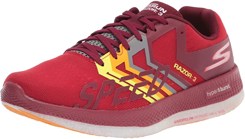Skechers Unisex Go Run Razor 3 Running Shoe Red/Orange Size 4.5 US