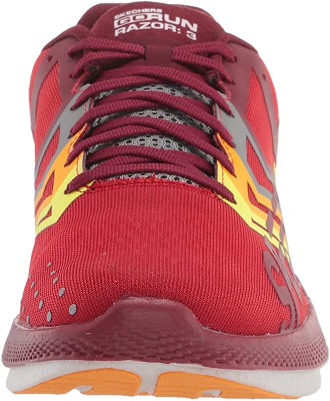 Skechers Unisex Go Run Razor 3 Running Shoe Red/Orange Size 4.5 US