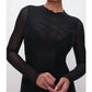 Good American - Mesh Long Sleeve Maxi