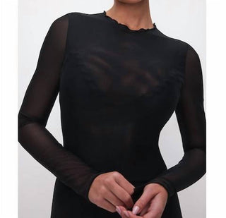 Good American - Mesh Long Sleeve Maxi