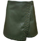 Anniewear - Women's Studded Stretch Faux Leather Wrap Skort