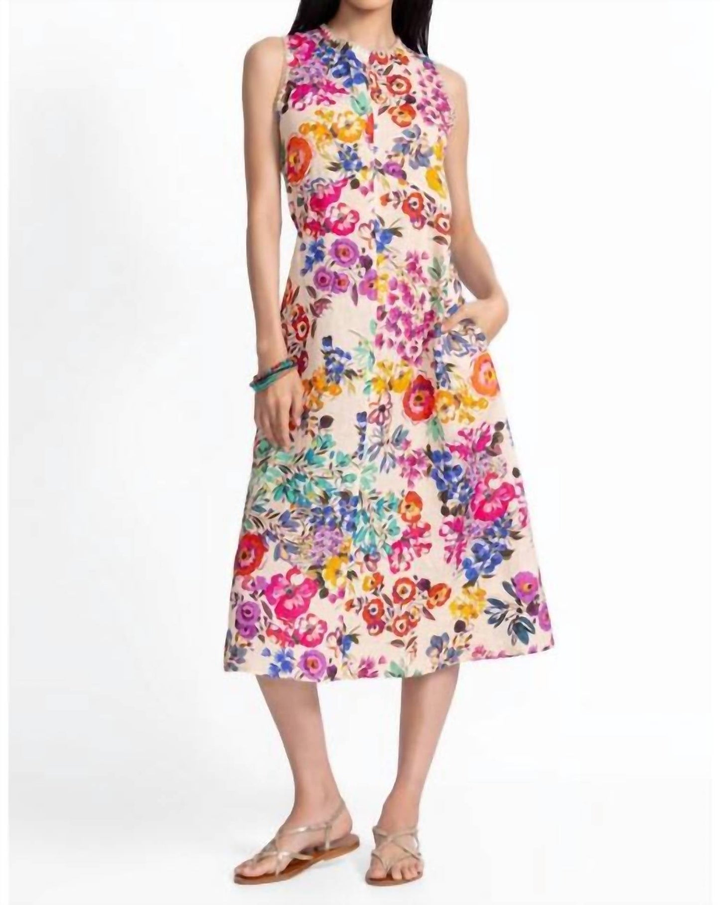 Johnny Was - LINEN CHEVRON TANK DRESS EVALON