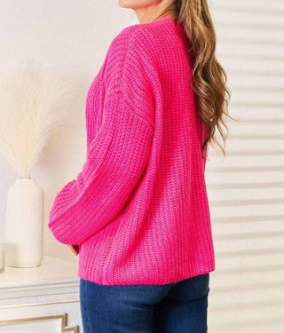Double Take - Cozy Rib-knit Cocoon Cardigan