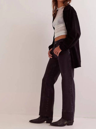 Free People - Risk Taker Mid Rise Straight Jeans