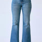Judy Blue - Women's High Waist Petite Flare Tummy Control Double Button Jeans