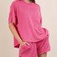 Very J - Oversized Two Tone Double Knit Top & Shorts
