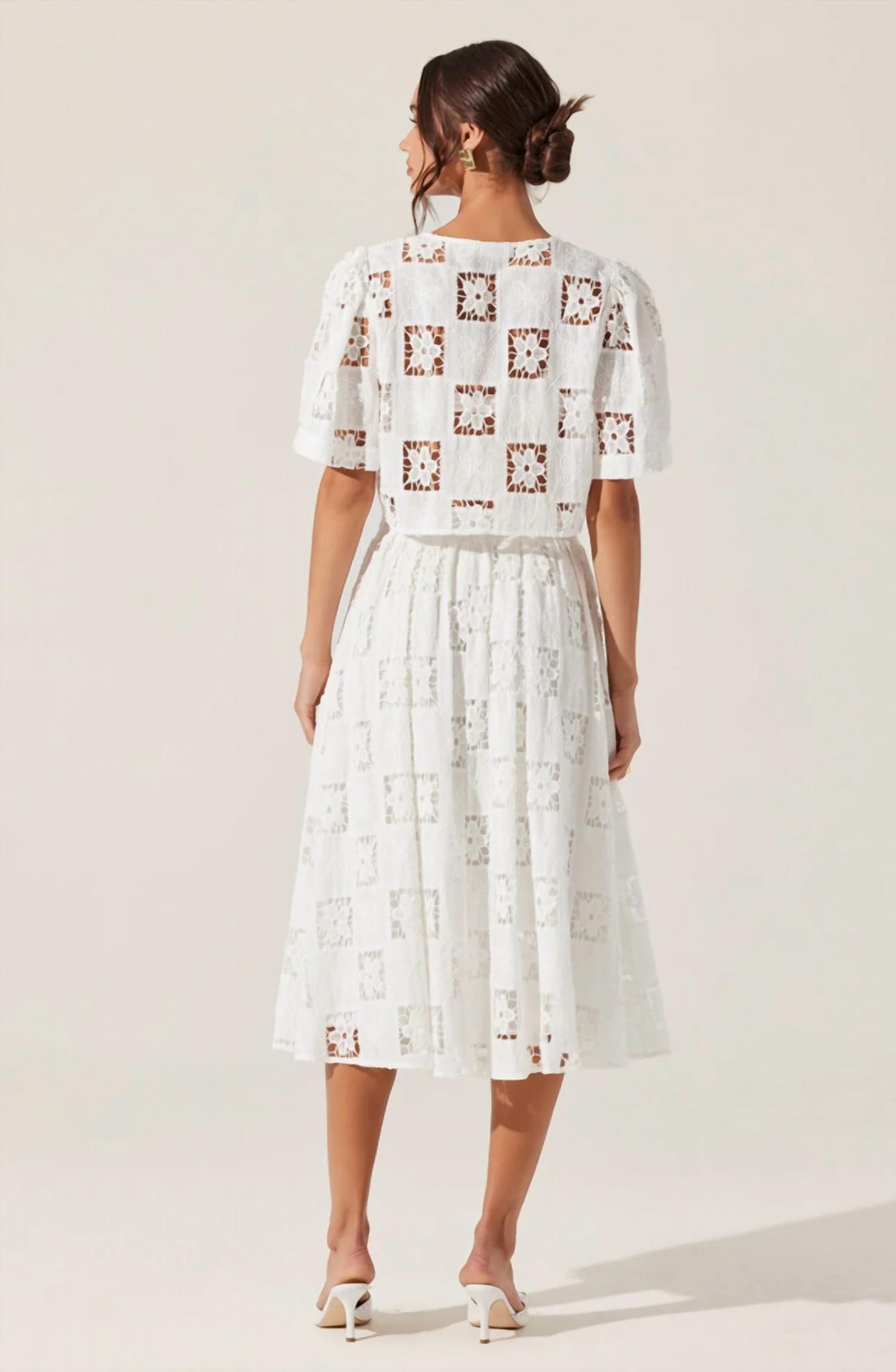 Astr - Andolina Crochet Lace Midi Skirt