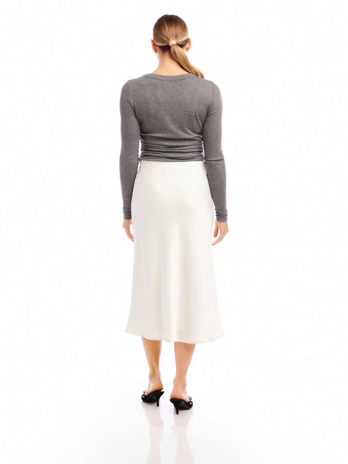Fifteen Twenty - Mia Bias Satin Midi Skirt