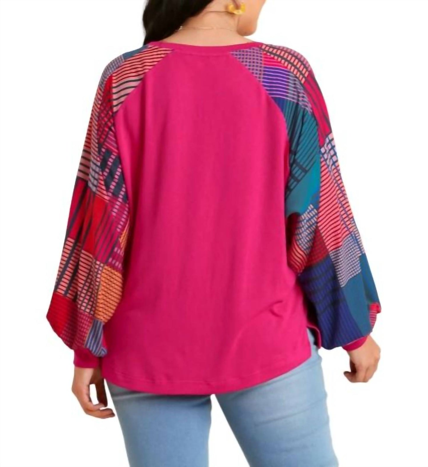 Umgee - Mixed Print Long Sleeves Top
