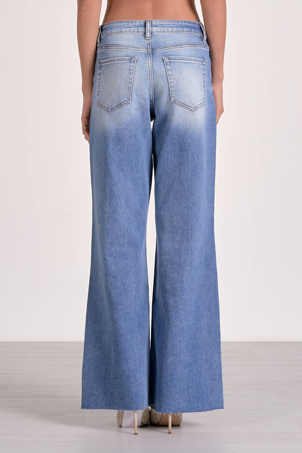 Elan - Denim Wash Wide Leg Jeans