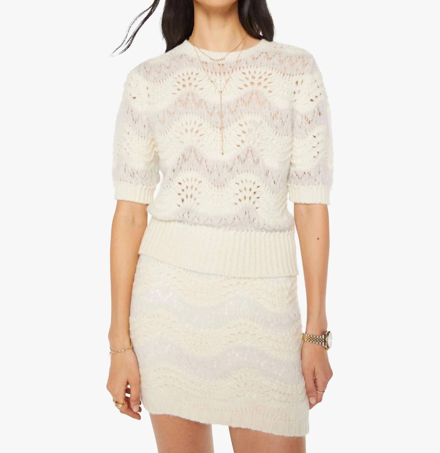 Mother - Powder Puff Short Sleeve Sweater