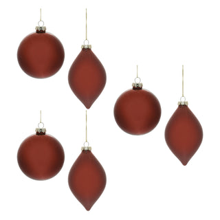 Red Glass Ball Ornament (Set of 6)