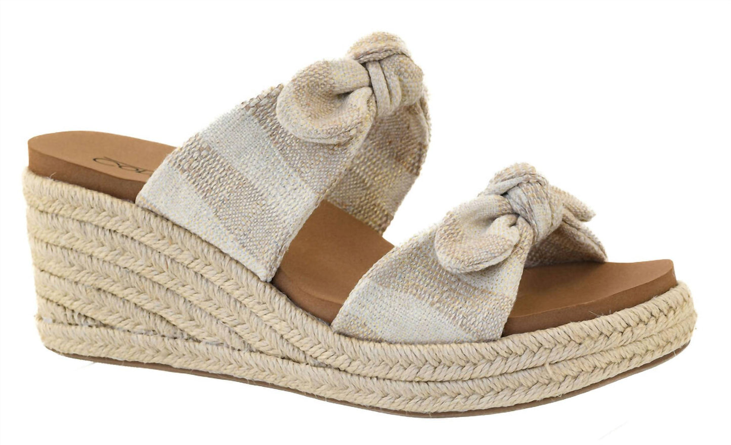 Corkys Footwear - Women's Tie The Knot Striped Wedge Sandals