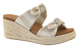Corkys Footwear - Women's Tie The Knot Striped Wedge Sandals
