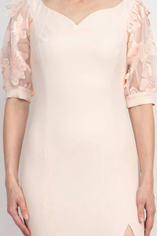 Alberto Makali - Embellished Lace Sleeve Mermaid Slit Side Gown