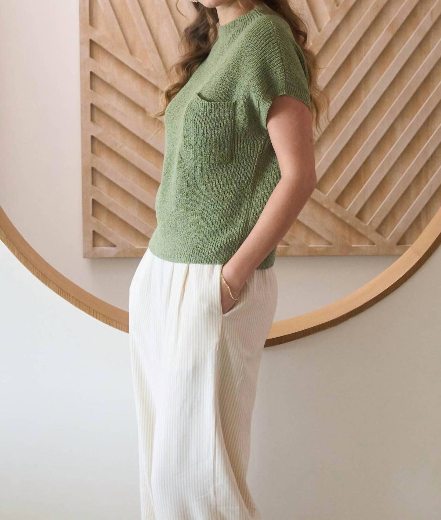 Blu Pepper - Mock Neck Short Sleeve Sweater