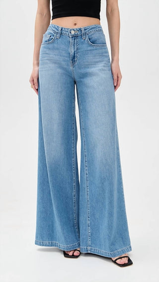 L'Agence - Quincy High Rise Wide Leg Jeans