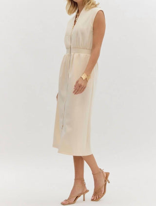 Entro - Sleeveless Zip Up Midi Dress