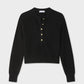 White + Warren - Cashmere Ribbed Gold Button Henley