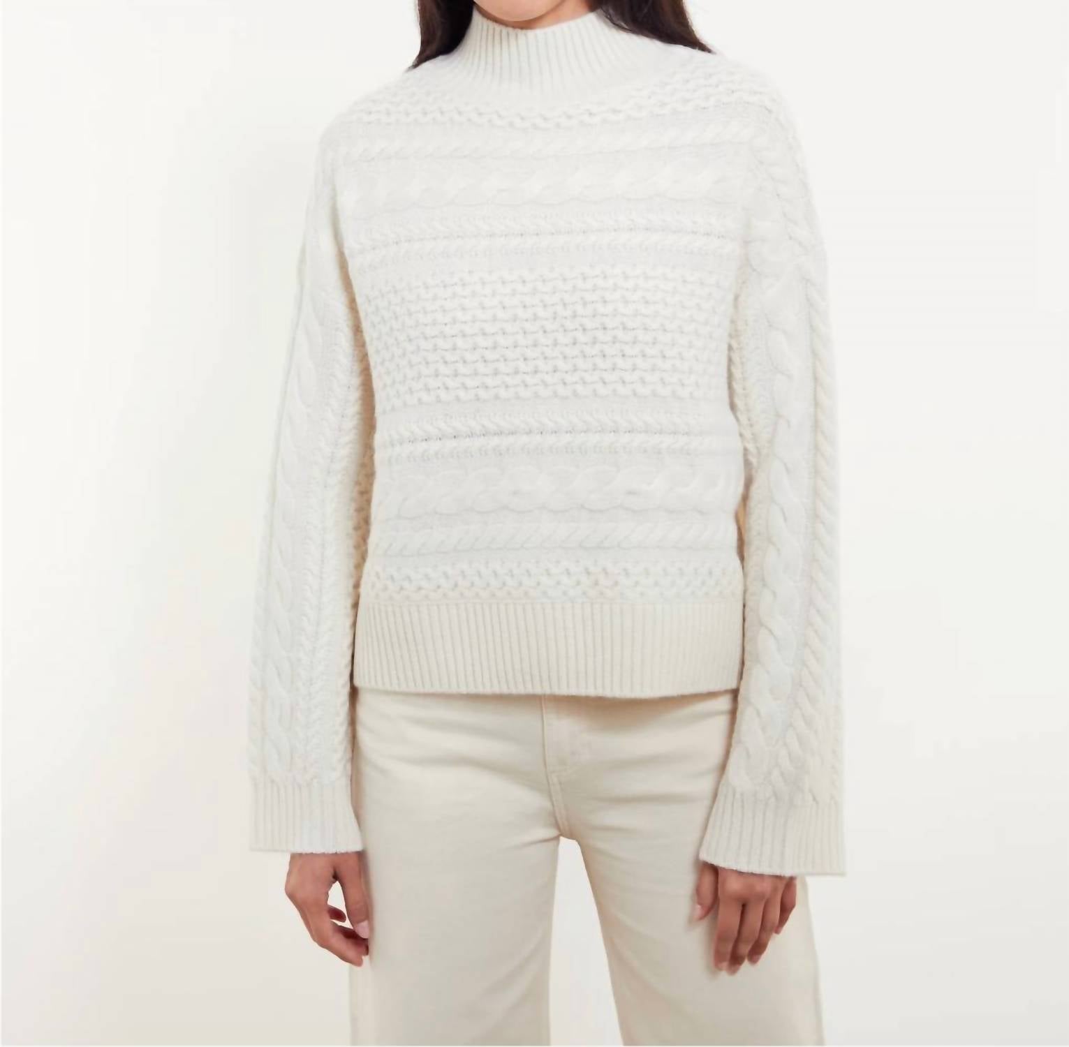 &Isla - Misha Cable Mock Neck Sweater