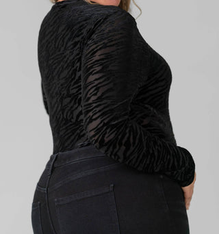 Good American - Zebra Burnout Bodysuit