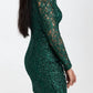 Black Halo - Santorini Lace Sequin Long Sleeve Mini Dress