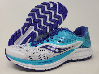 Saucony Women's Ride 10 Running Shoes White/Blue Size 5 B(M) Us