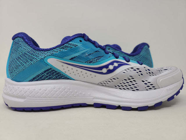 Saucony Women's Ride 10 Running Shoes White/Blue Size 5 B(M) Us
