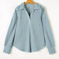 66Disco - Turn-down V-neck Drop Shoulder Top - Plus
